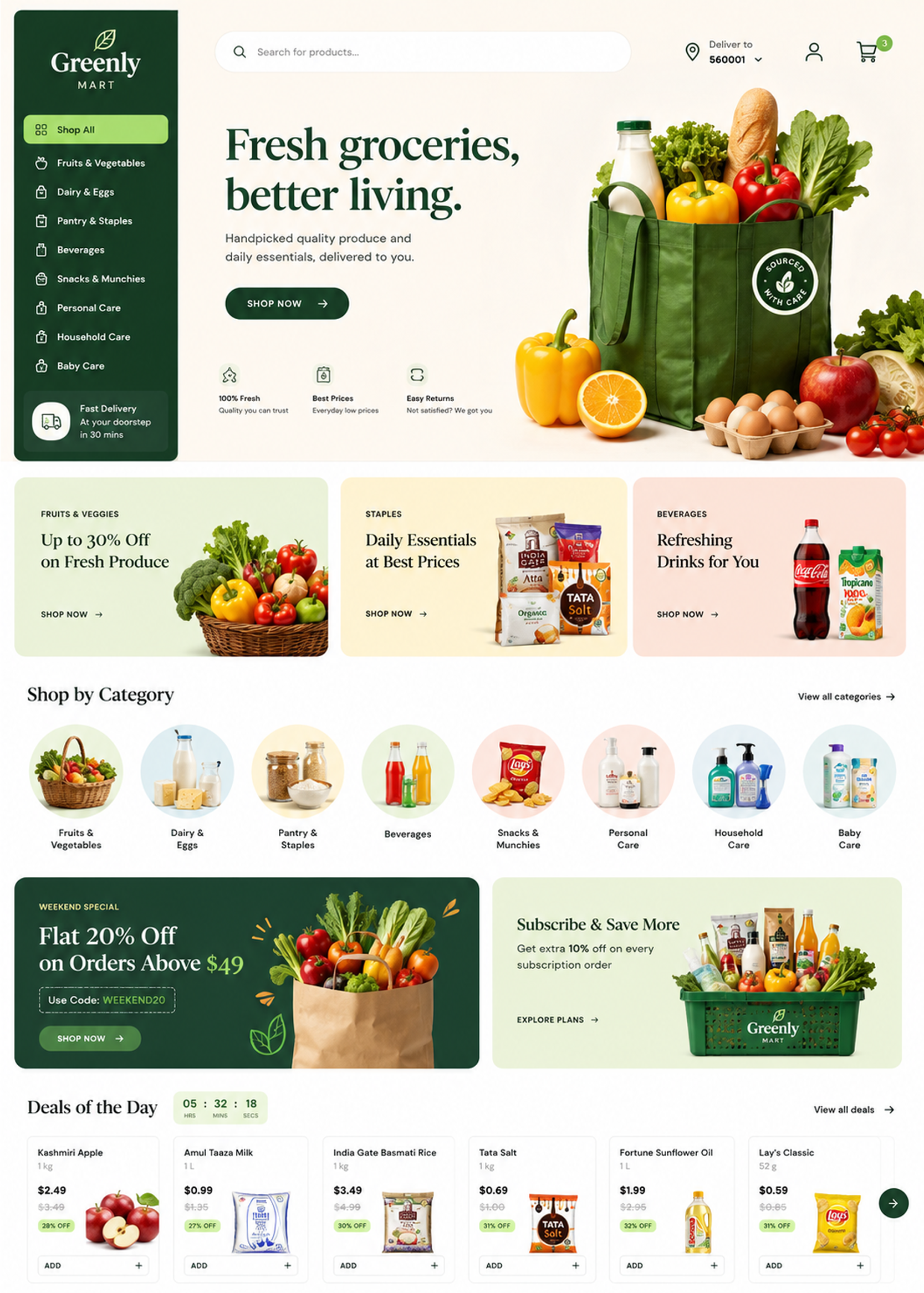 Grocery storefront theme preview