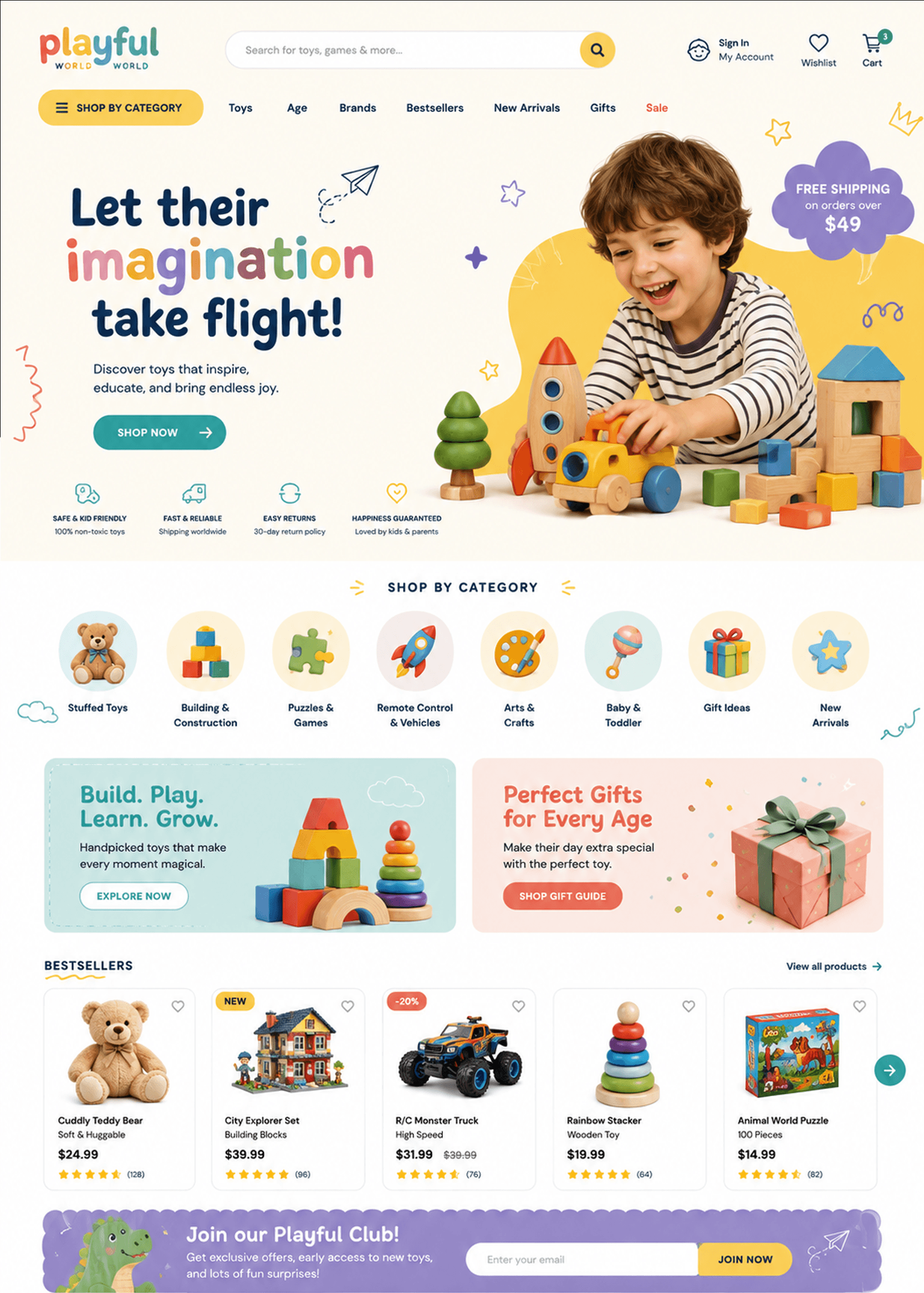 Kids & toys storefront theme preview