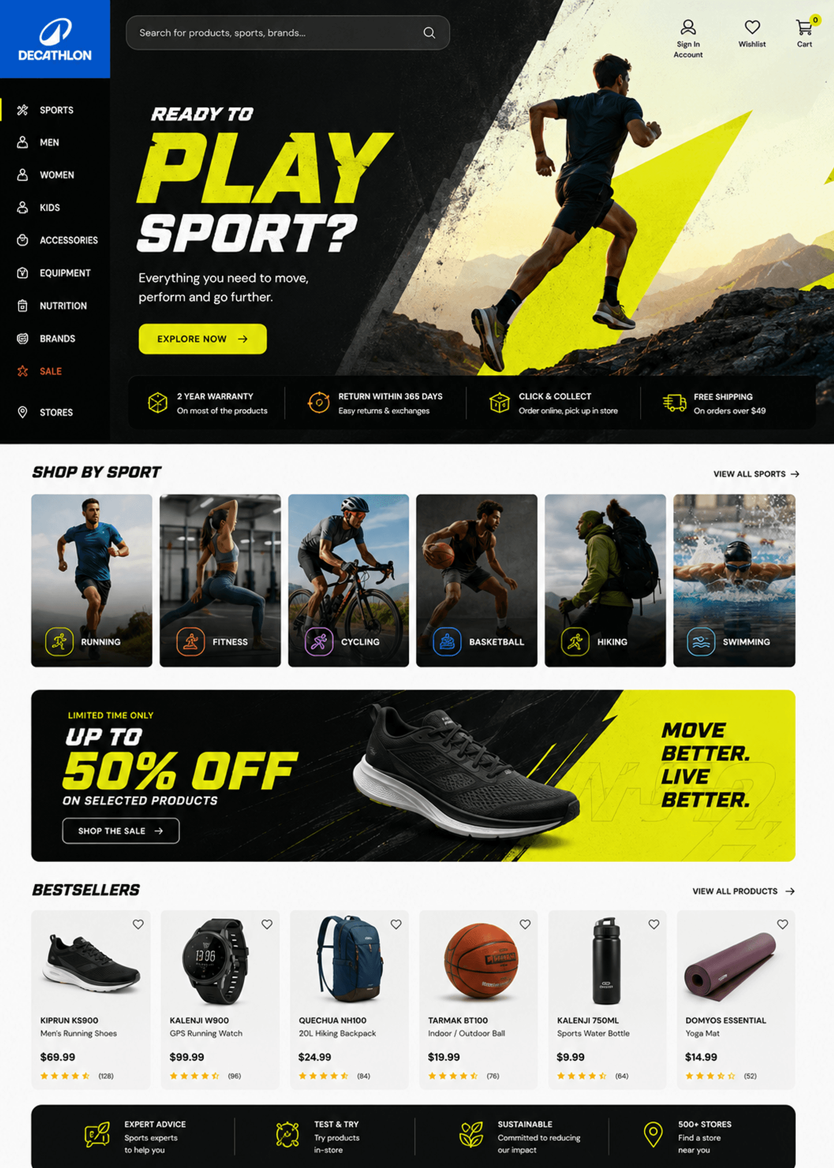 Sports storefront theme preview